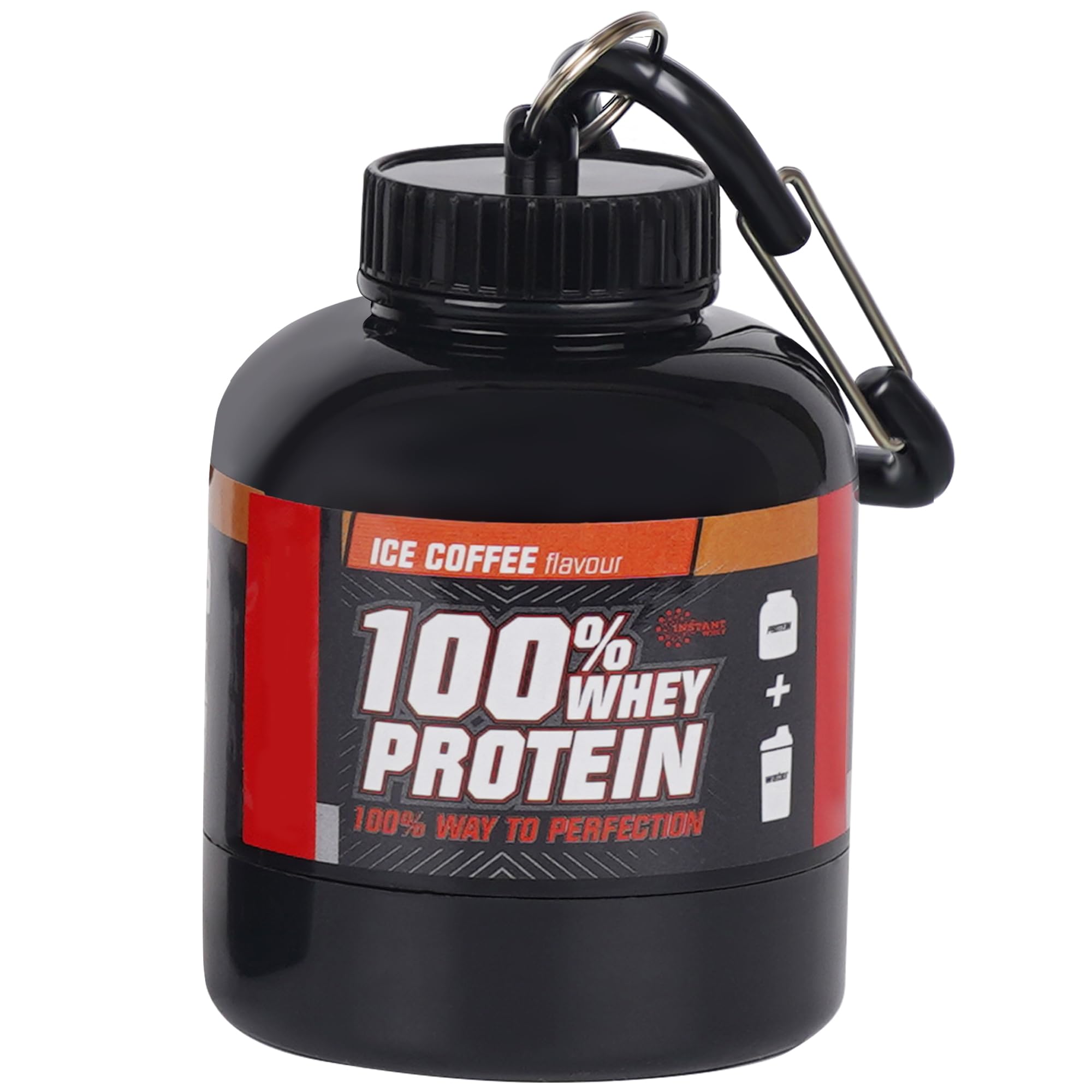 Kinoy Protein Powder and Supplement Funnel Keychain - Protein Powder Container with Durable Key-Chain Portable to-Go Container for The Gym, Workouts, Fitness, and Travel Big 1pc