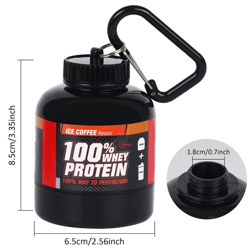 Kinoy Protein Powder and Supplement Funnel Keychain - Protein Powder Container with Durable Key-Chain Portable to-Go Container for The Gym, Workouts, Fitness, and Travel Big 1pc