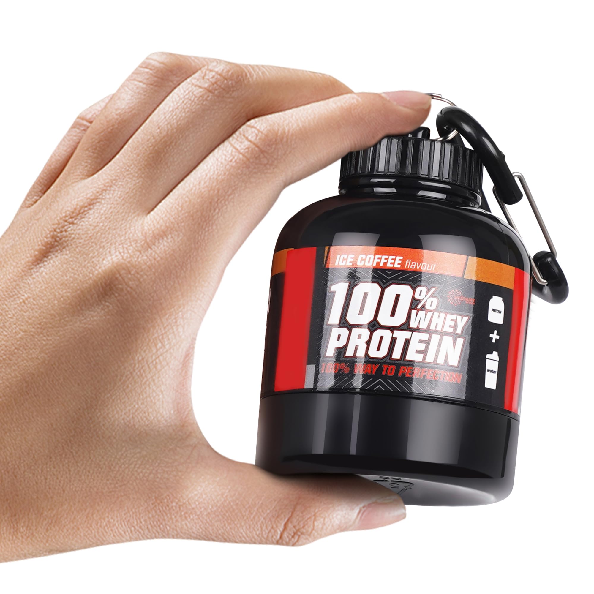 Kinoy Protein Powder and Supplement Funnel Keychain - Protein Powder Container with Durable Key-Chain Portable to-Go Container for The Gym, Workouts, Fitness, and Travel Big 1pc